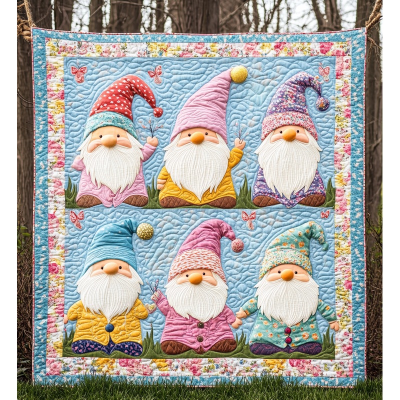 Easter Gnome DAI090125115 Quilt Blanket