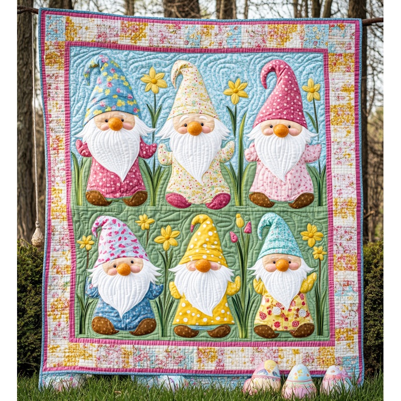 Easter Gnome DAI090125118 Quilt Blanket