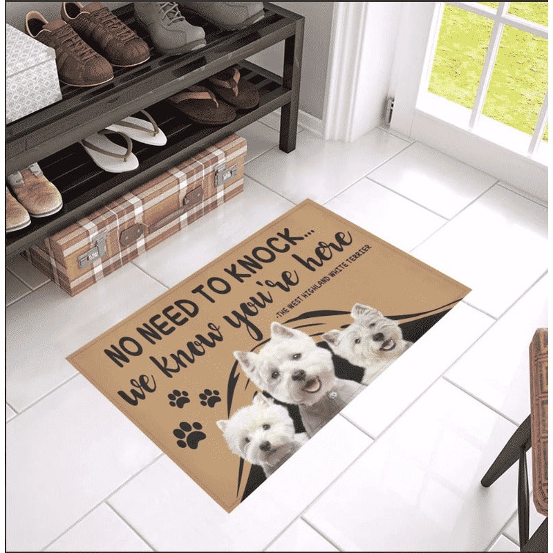 West Highland White Terrier Two Shot CLP0111143D Non-slip Door mats