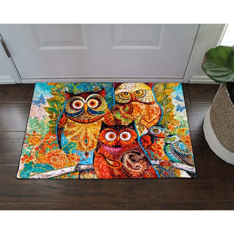 Abstract Owls HN0811166D Non-slip Door mats