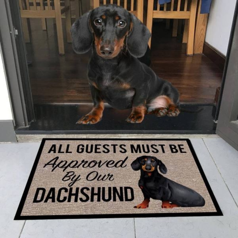 All Guests Must Be Approved By Our Dachshund CLH1712005D Non-slip Door mats