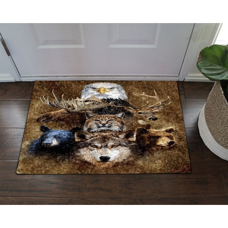 Animal Wolf Bear Cat Deer NT10100010D Non-slip Door mats