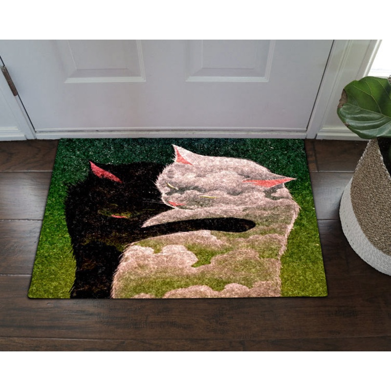 Black Cat And White Cat Cloud BT01110021D Non-slip Door mats