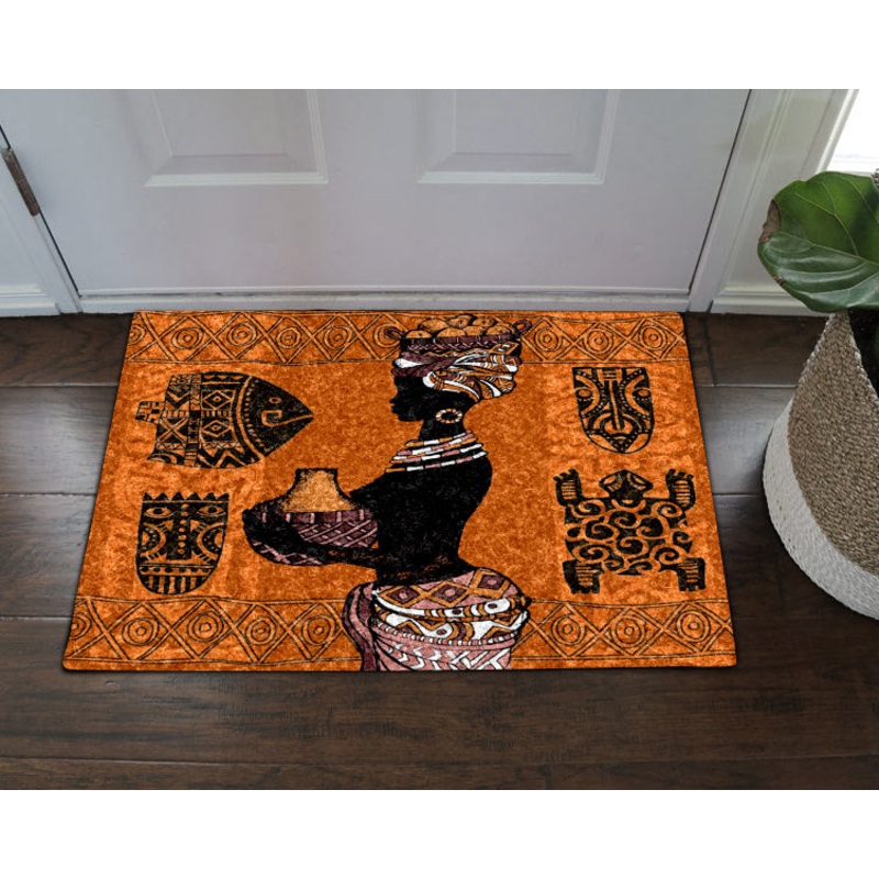 Black Women HN05100019D Non-slip Door mats