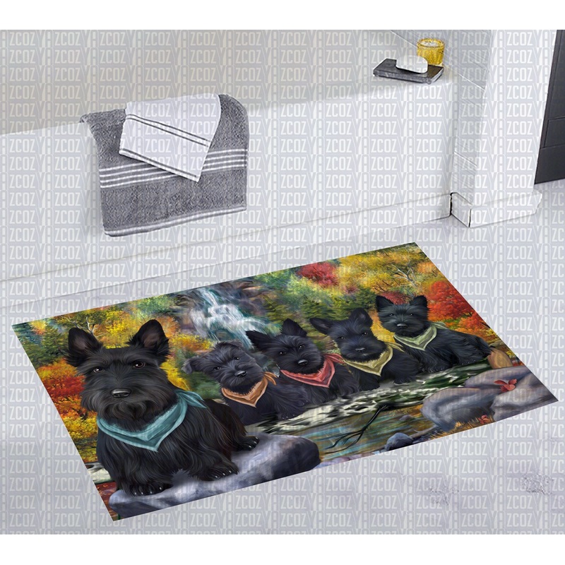 Black Yorkie Waterfall CL20111902MDD Non-slip Door mats
