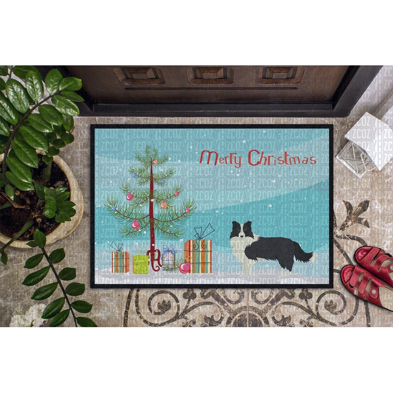 Border Collie Christmas Tree CL22110177MDD Non-slip Door mats