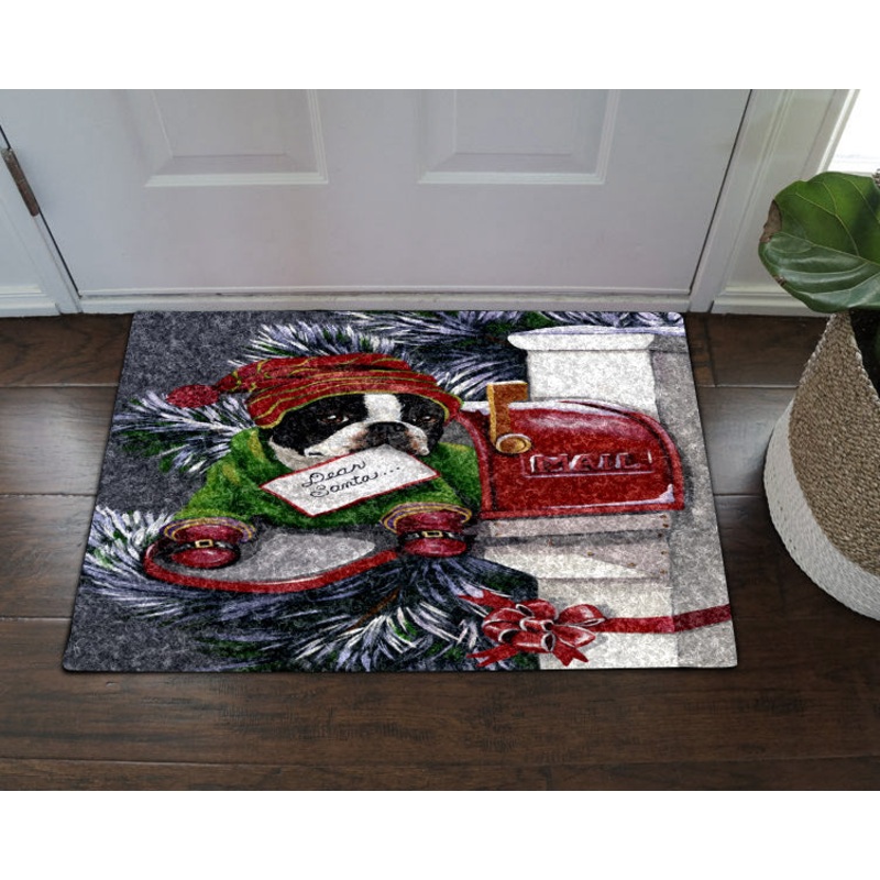 Boston Terrier Letter HN25100031D Non-slip Door mats