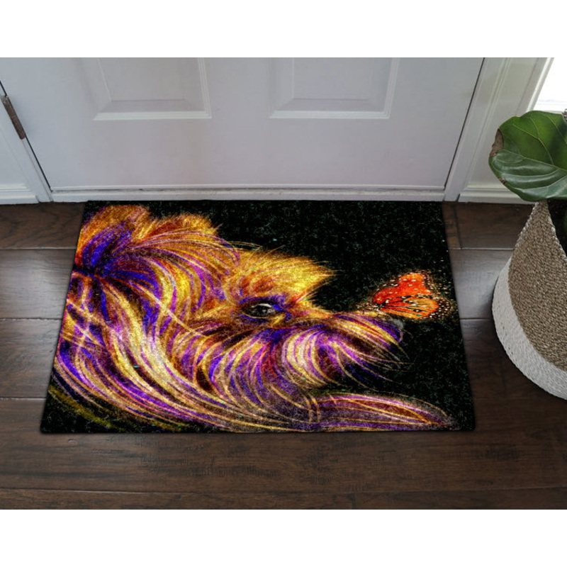 Butterfly Yorkie Dog CL18110111MDD Non-slip Door mats