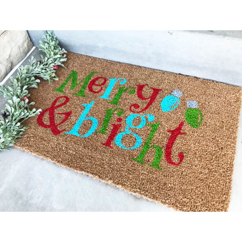 Merry And Bright Colourful CLT091023R Non-slip Door mats