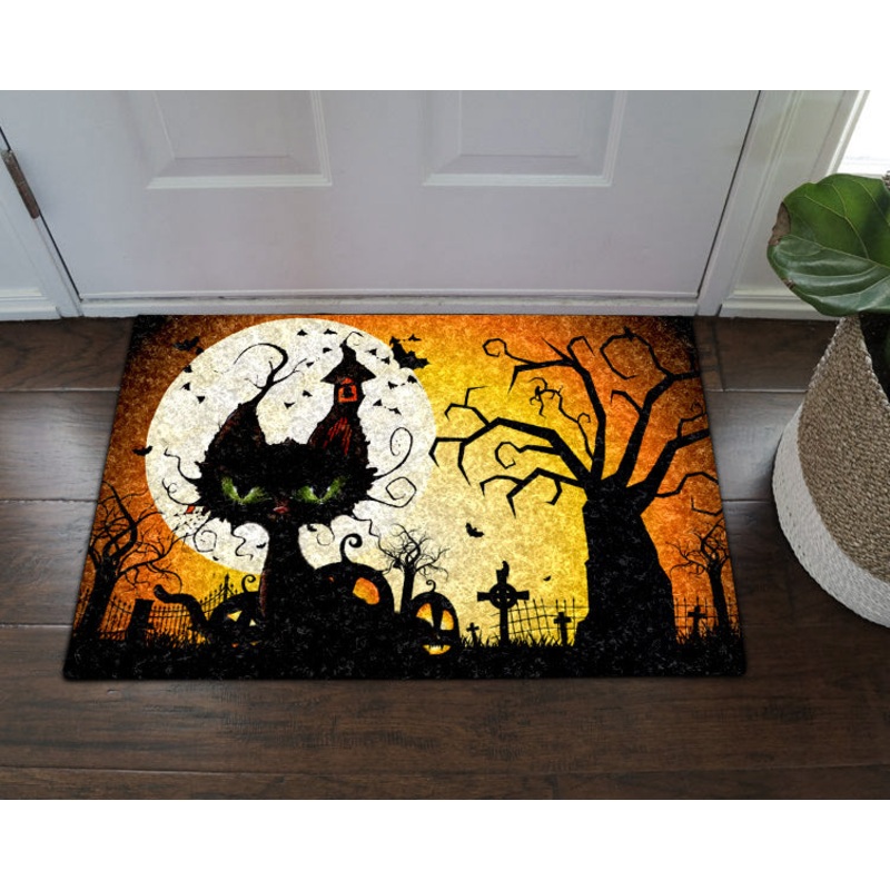 Moon Night Cat HN040910D Non-slip Door mats