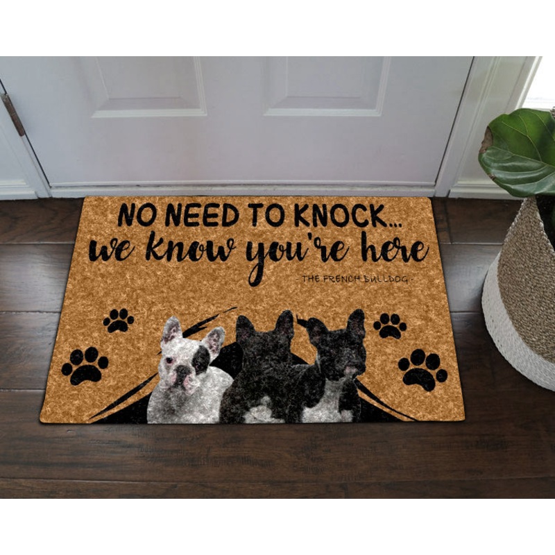 No Need To Knock French Bulldog CLA1710098D Non-slip Door mats