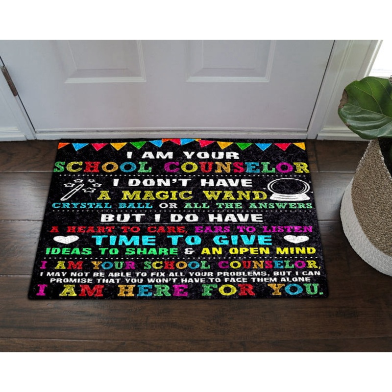 School I Am Your School Counselor CL18110819MDD Non-slip Door mats