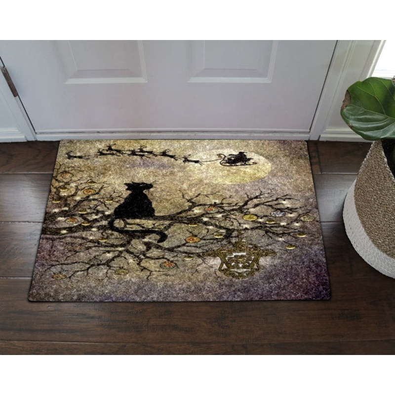 Christmas Santa Claus Cat BT2111027D Non-slip Door mats