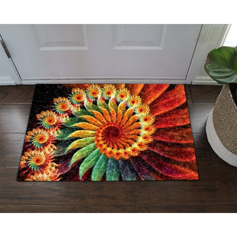 Fibonacci Spiral Art Fractal VD16100108D Non-slip Door mats