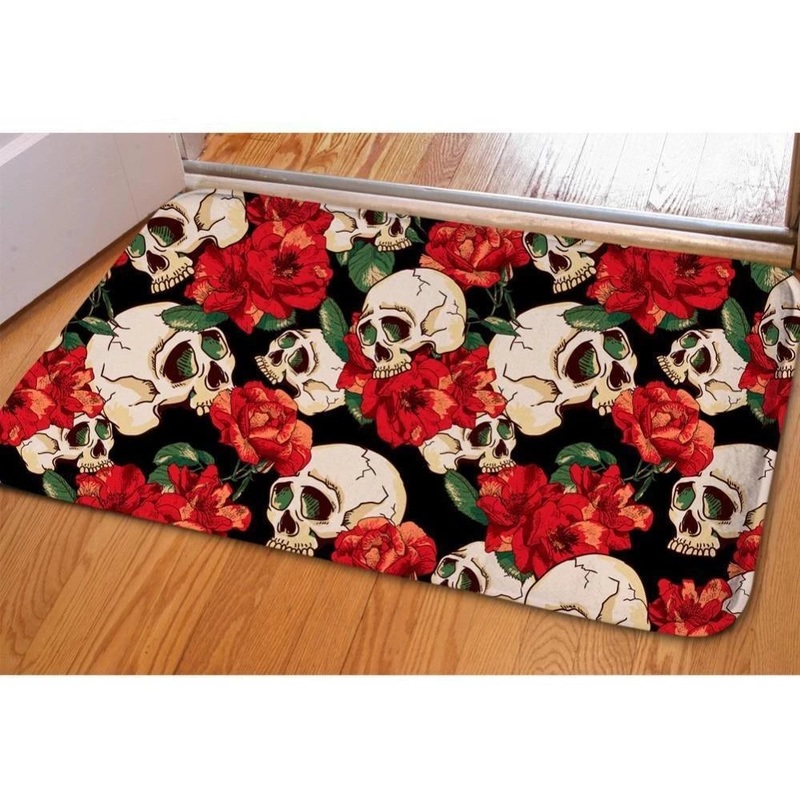 Flower Skull CLM1610064D Non-slip Door mats