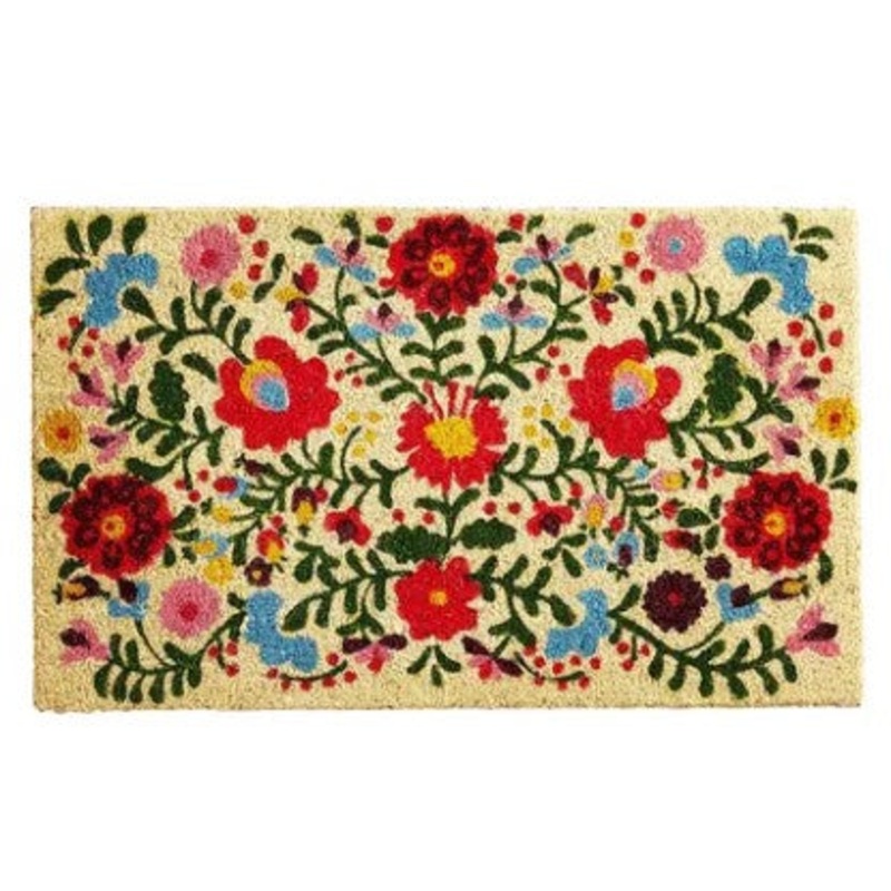 Folk Floral CLT051023R Non-slip Door mats