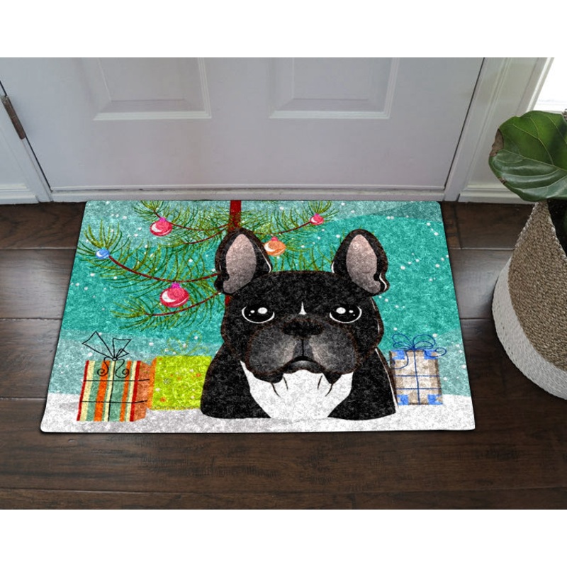 French Bulldog Christmas HN10100073D Non-slip Door mats