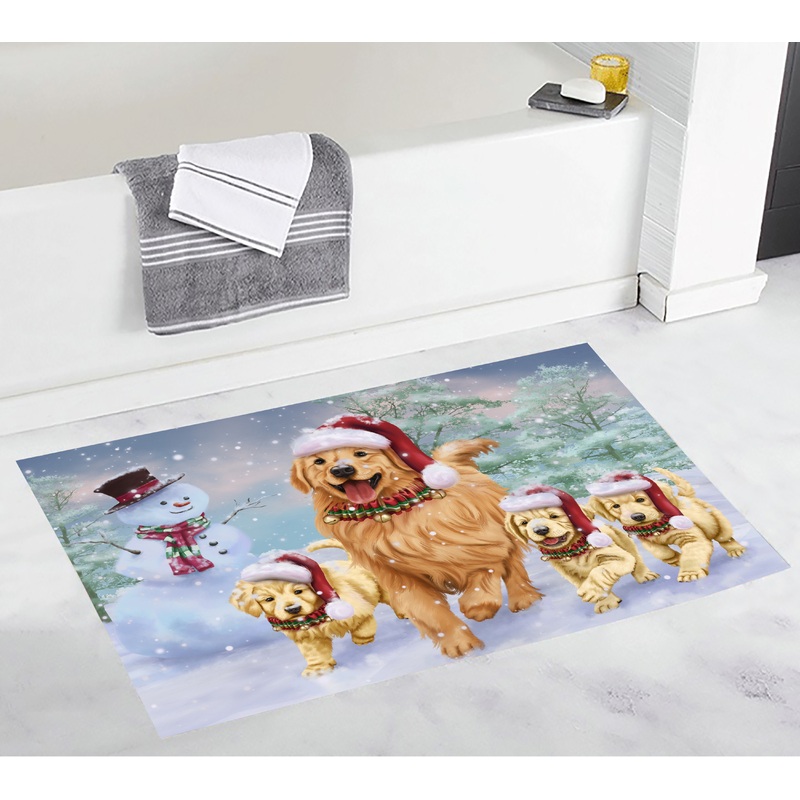 Golden Retriever Christmas CL18110613MDD Non-slip Door mats