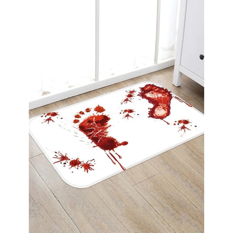 Halloween Blood Footprint Antiskid CLH041036D Non-slip Door mats