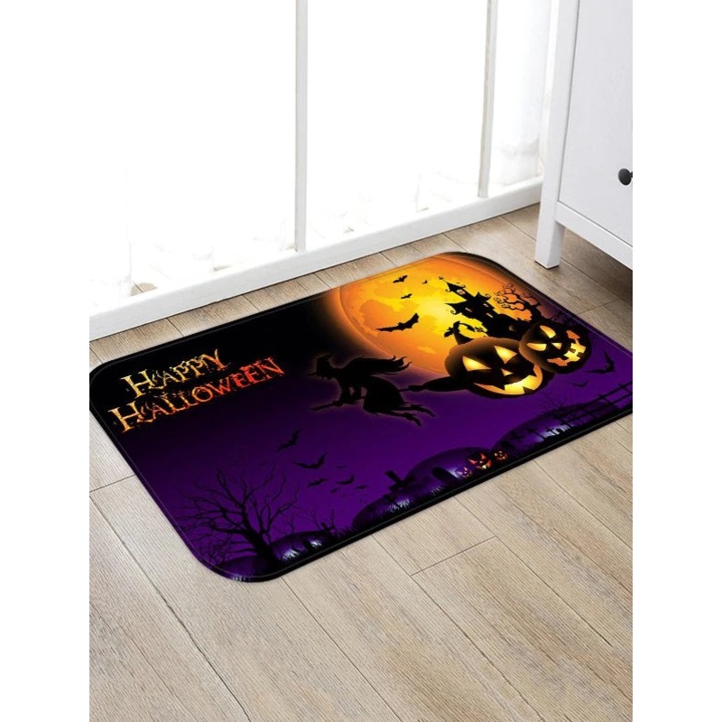 Halloween Moon Night Witch CLH041038D Non-slip Door mats
