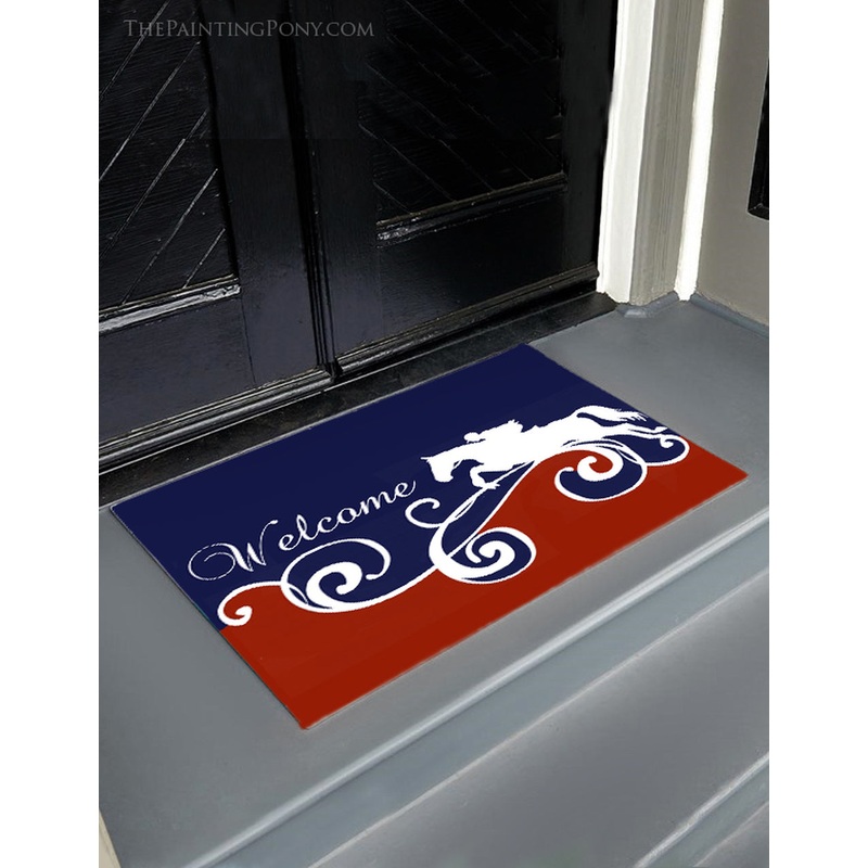 Hunter Jumper Horse Flourish Equestrian CLM0111078D Non-slip Door mats