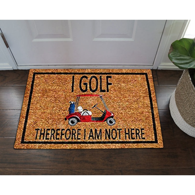 I Golf Therefore I Am Not Here CLA1710111D Non-slip Door mats