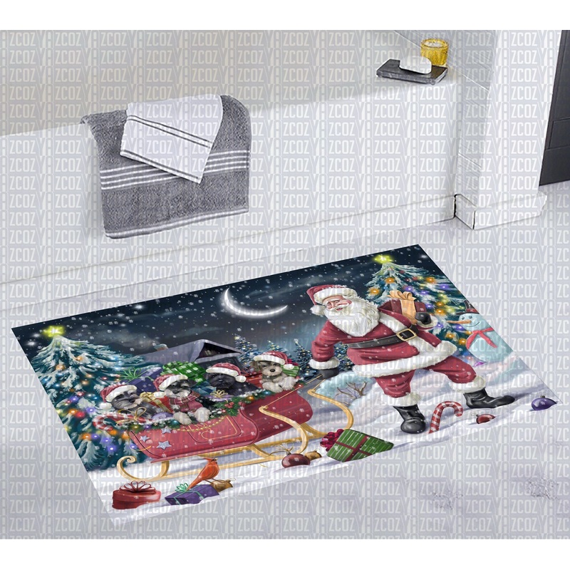 Miniature Schnauzer Christmas CL20110766MDD Non-slip Door mats