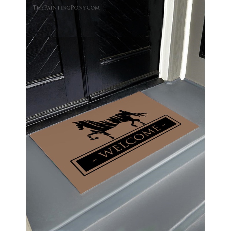 Saddlebred Horse Equestrian Welcome CLM0111102D Non-slip Door mats