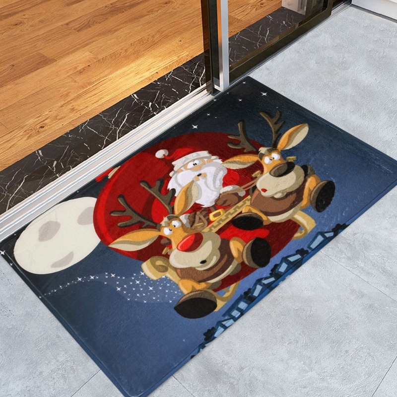Santa Claus Reindeer Antiskid Christmas CLH041052D Non-slip Door mats