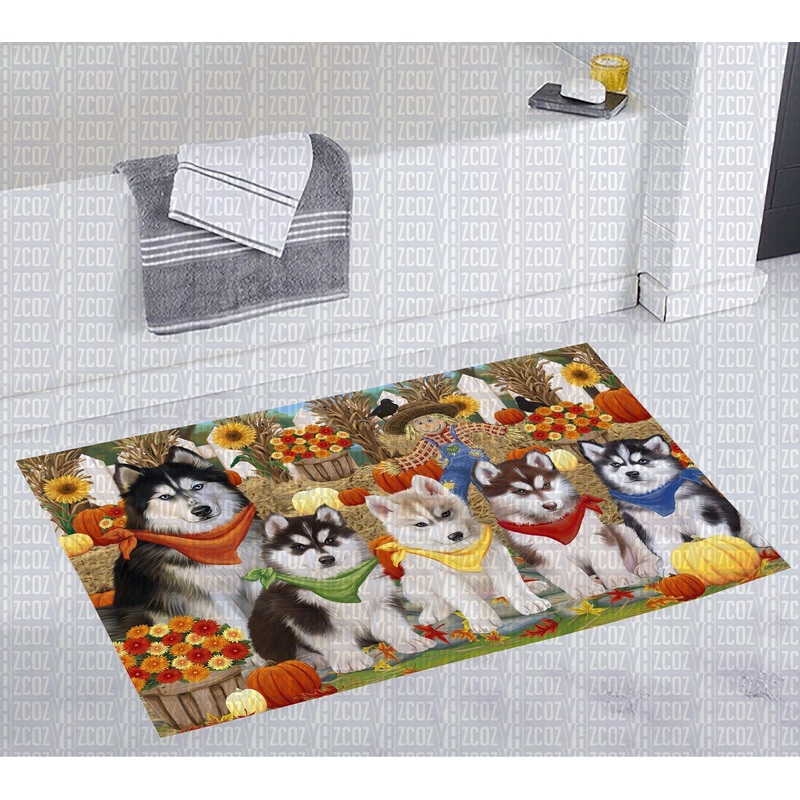 Siberian Husky Fall CL20111654MDD Non-slip Door mats