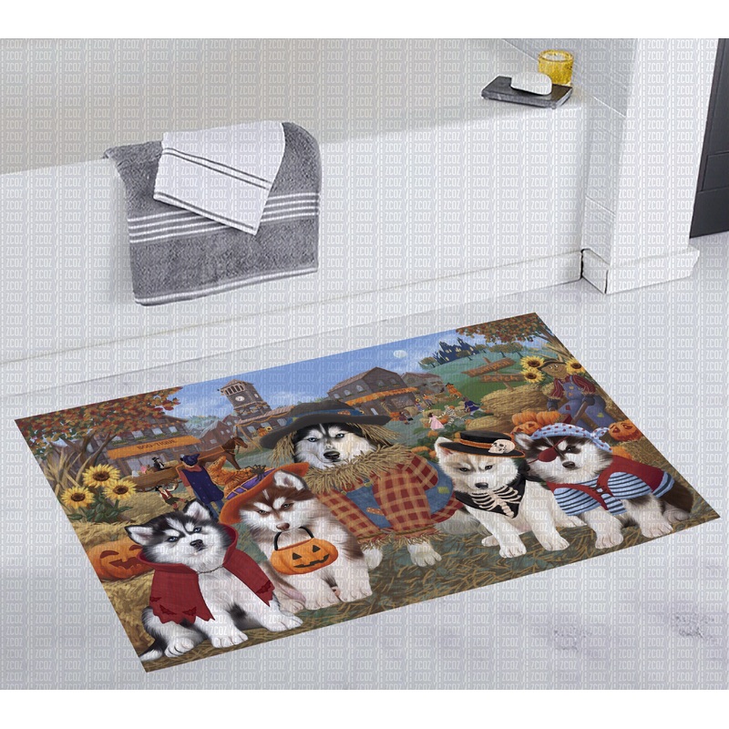 Siberian Husky Halloween Town CL20111657MDD Non-slip Door mats
