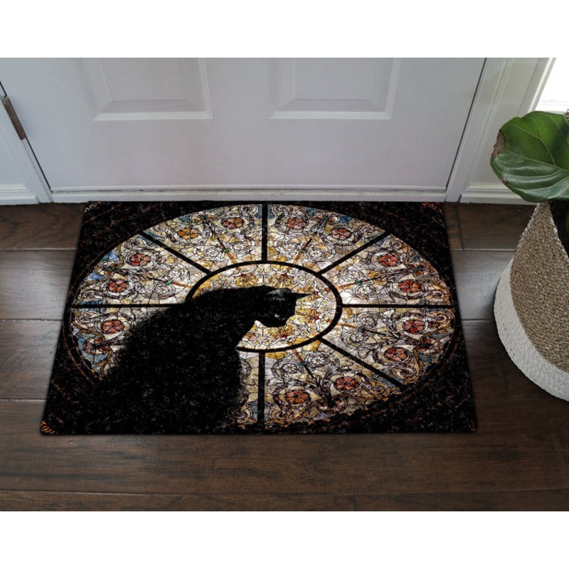 Stained Glass Cat DV0511122D Non-slip Door mats