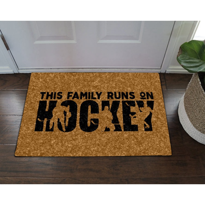 This Family Runs On Hockey CLA1710024D Non-slip Door mats