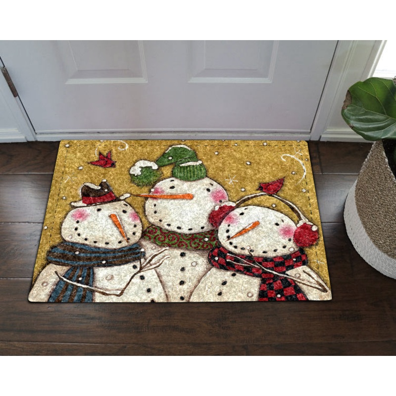 Three Snowmen Christmas VD23100134D Non-slip Door mats