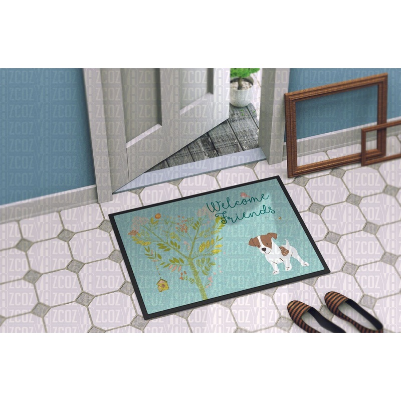 Welcome Friends Jack Russell Terrier Puppy CL21110335MDD Non-slip Door mats
