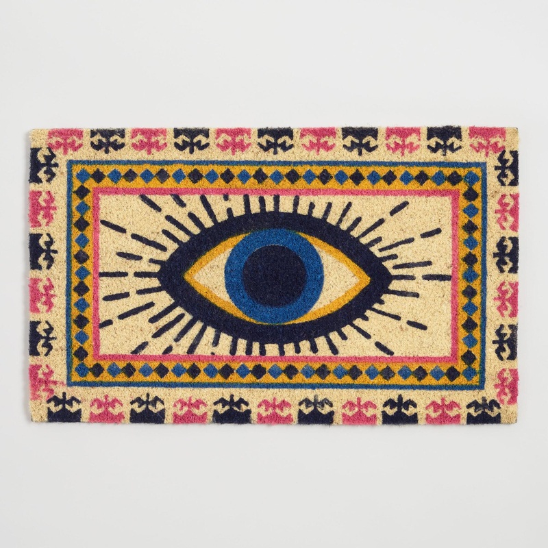 Yellow And Blue Evil Eye CLP101063D Non-slip Door mats
