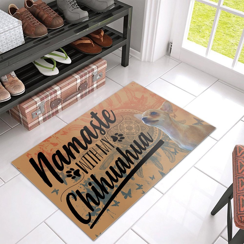 Yoga Namaste With My Chihuahua CL09100203MDD Non-slip Door mats