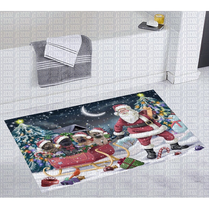 Yorkie Christmas CL20110741MDD Non-slip Door mats