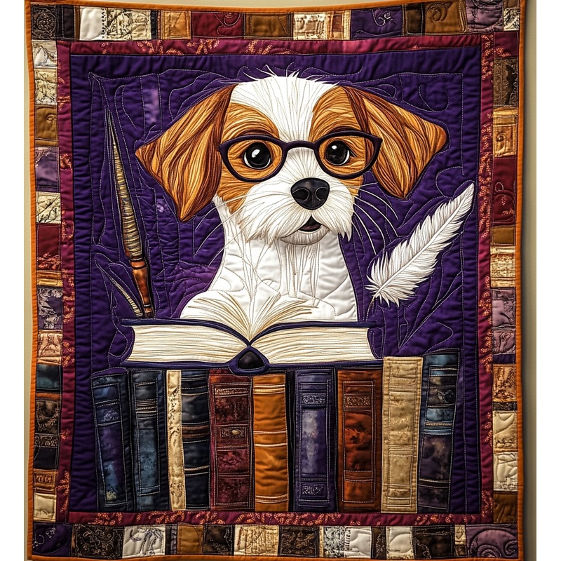 Bookish Dog DAI090125163 Quilt Blanket