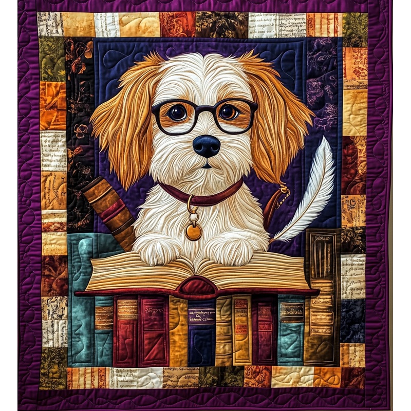 Bookish Dog DAI090125164 Quilt Blanket