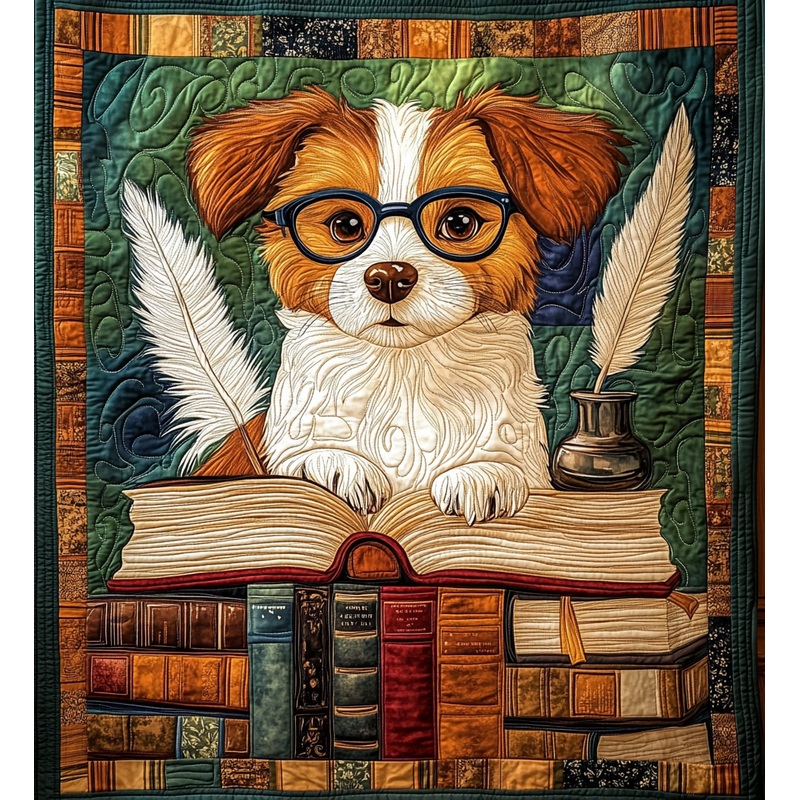 Bookish Dog DAI090125165 Quilt Blanket