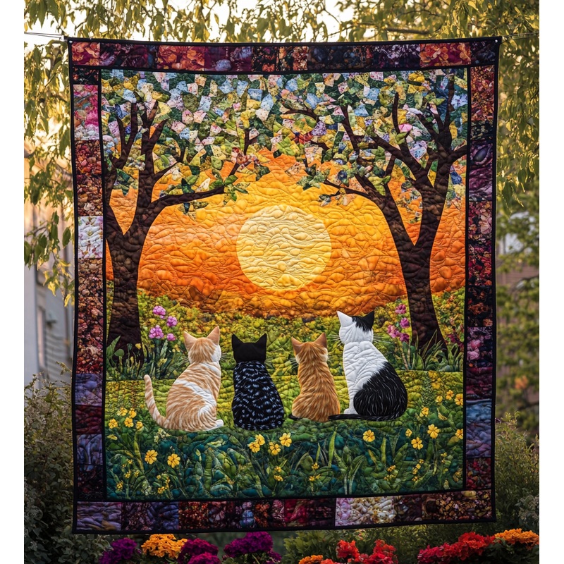 Cat Garden DAI090125211 Quilt Blanket