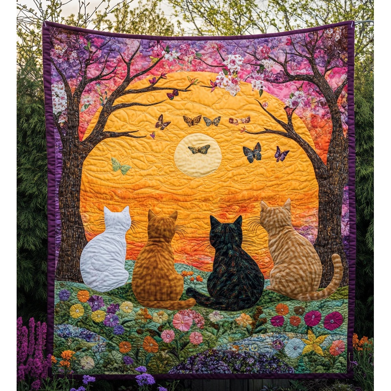 Cat Garden DAI090125215 Quilt Blanket