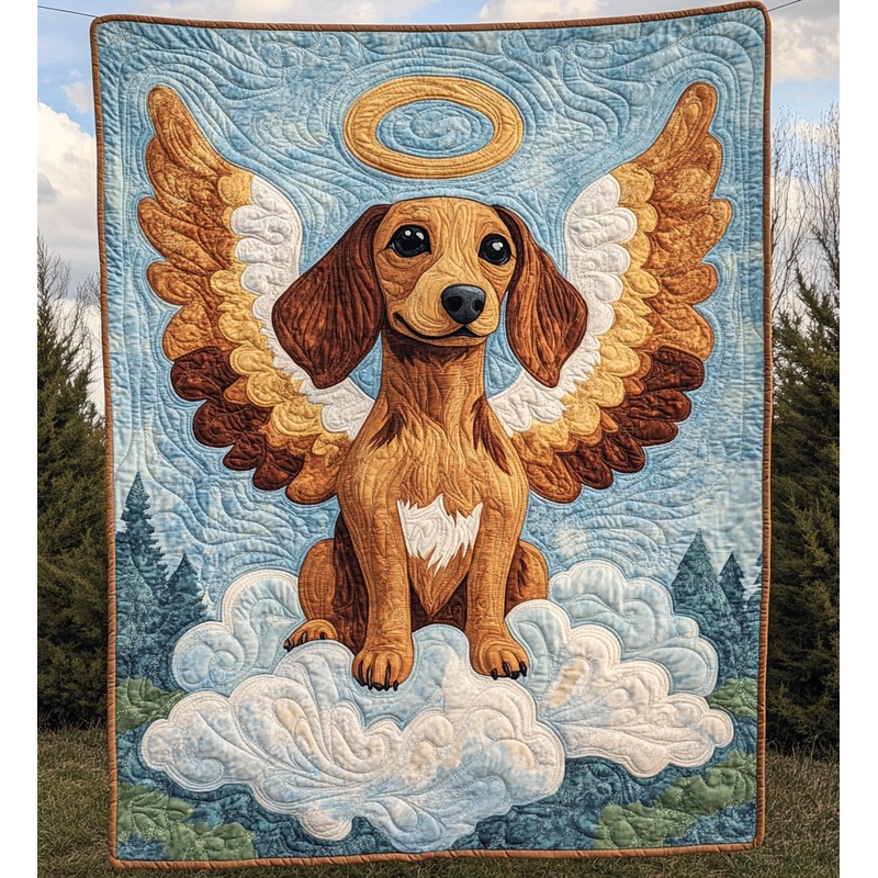 Dachshund Angel DAI090125175 Quilt Blanket