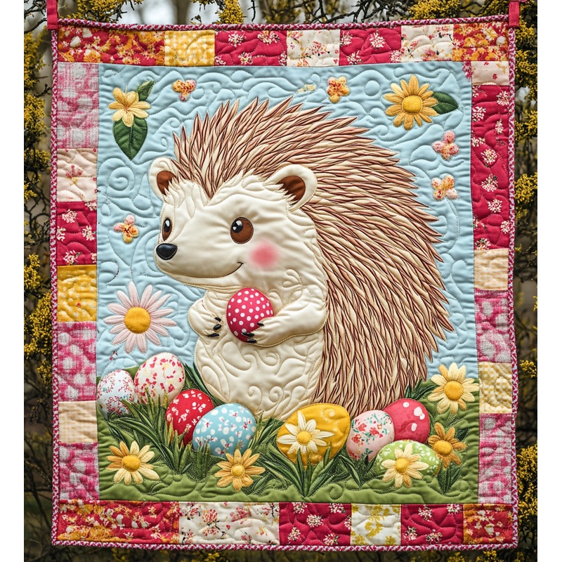 Easter Hedgehog DAI090125245 Quilt Blanket