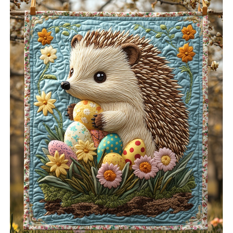 Easter Hedgehog DAI090125246 Quilt Blanket