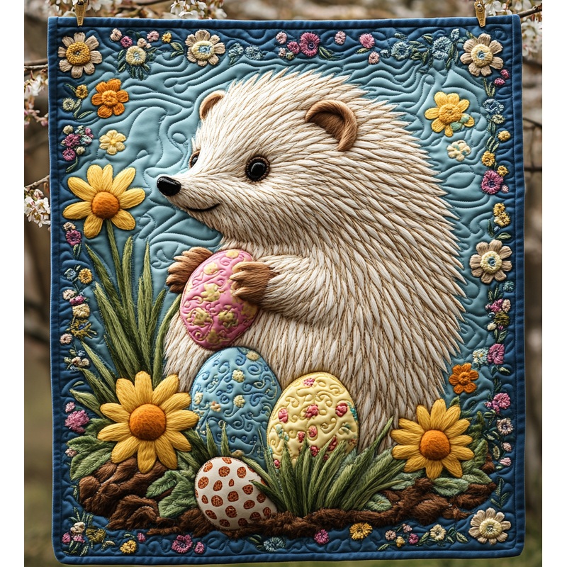Easter Hedgehog DAI090125247 Quilt Blanket