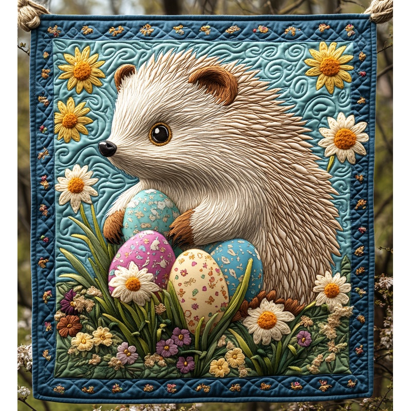 Easter Hedgehog DAI090125248 Quilt Blanket