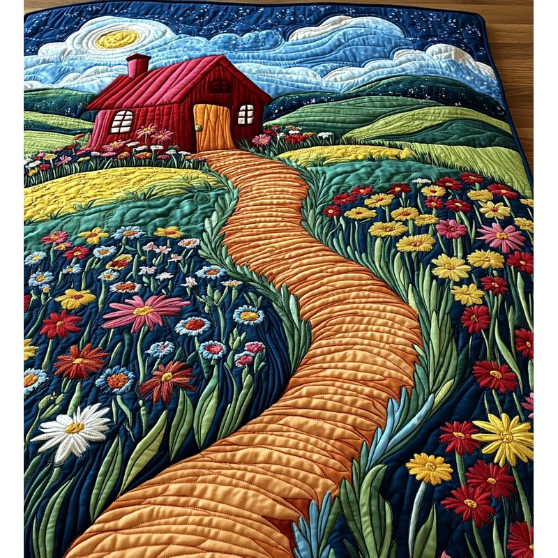 Flower Farm House DAI090125242 Quilt Blanket