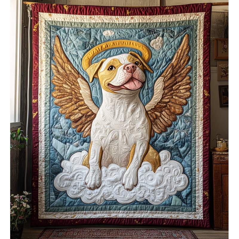 Pitbull Angel DAI090125180 Quilt Blanket